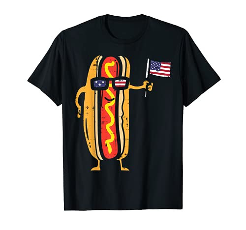 Hotdog Sunglasses American Flag USA Funny 4th Of July Fourth T-Shirt Hotdog Sunglasses American Flag USA Funny 4th Of July Fourth T-Shirt