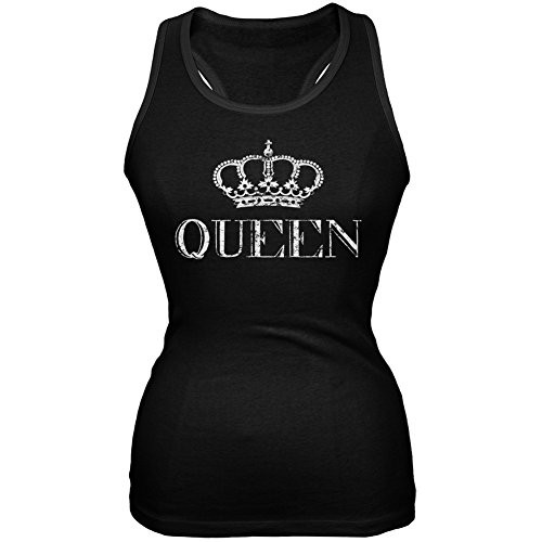 Old Glory Queen Black Soft Juniors Tank Top - X-Large