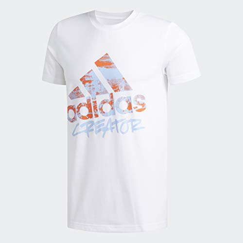 adidas Men's Not Same Logo Graphic Basketball Tee, White, Large