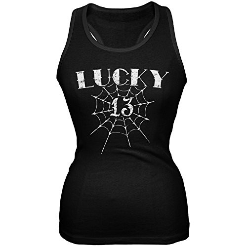 Old Glory Lucky 13 Black Juniors Soft Tank Top - X-Large