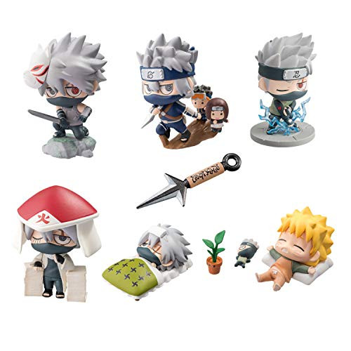 7 Pack Naruto Figure, Naruto Anime Hatake Kakashi Actions Figures Statue Figurine Toy 3D Model Figure -7 Pack Set-