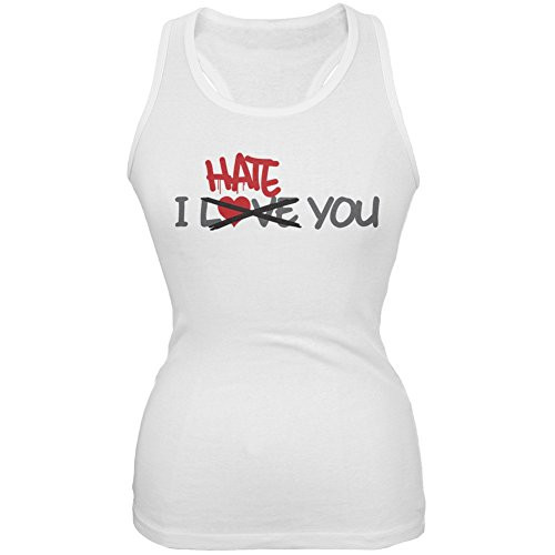 Old Glory I Hate You White Juniors Soft Tank Top - Small