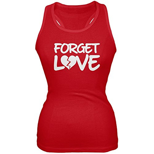 Forget Love Red Juniors Soft Tank Top - X-Large