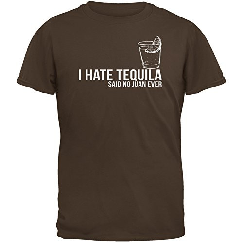 Cinco de Mayo - I Hate Tequila Brown Adult T-Shirt - 2X-Large