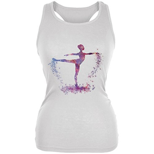 Old Glory Galaxy Ballarina Dancer White Juniors Soft Tank Top - Small