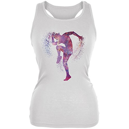 Old Glory Galaxy Jazz Dancer White Juniors Soft Tank Top - Small