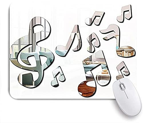 ZOMOY Gaming Mouse Pad Modern Acrylic Mirror Music Note 9.5"x7.9" Nonslip Rubber Backing Mousepad for Notebooks Computers Mouse Mats