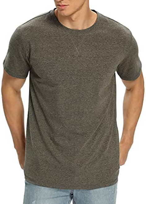 NITAGUT Men's Short Sleeve Soft Cotton Crew Neck T-Shirt XX-Large Heather Brown NITAGUT Men's Short Sleeve Soft Cotton Crew Neck T-Shirt XX-Large Heather Brown