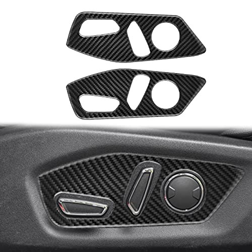 nuoozy Compatible with Carbon Fiber Front Seat Button Frame Panel Cover Trim for Ford Explorer 2016 2017 2018 2019 Black -2Pcs-