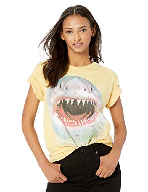 The Mountain Wicked Nasty Shark Adult Woman's T-Shirt, Yellow, Small The Mountain Wicked Nasty Shark Adult Woman's T-Shirt, Yellow, Small