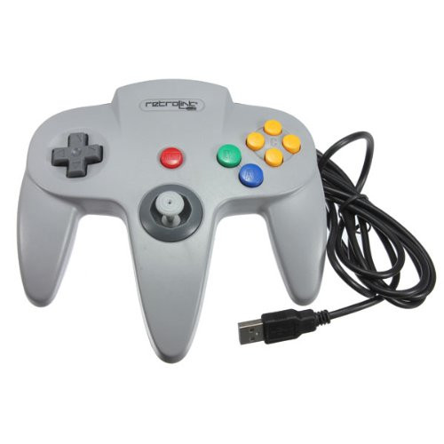 Retrolink N64 Style Classic Controller For PC  and  MAC USB Gray Color