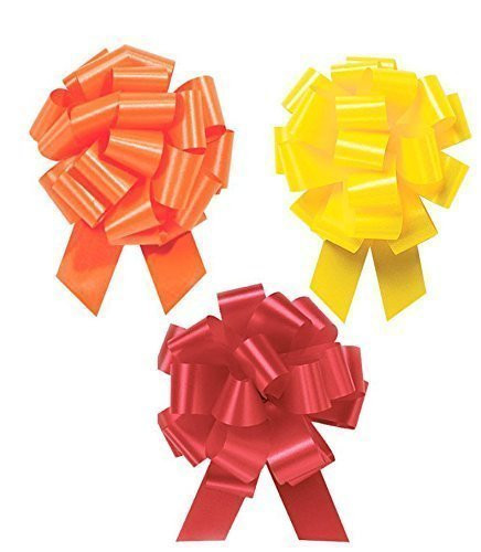 PMU Thanksgiving - Fall Perfect Pull String Bows Assortment -5 Inch Pull String- 3/Pkg Pkg/1
