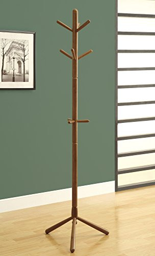 Monarch Specialties Contemporary Solid Wood Coat Rack, Oak