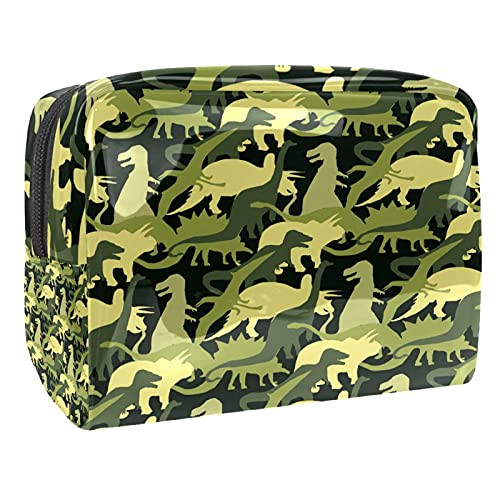 Green Army Camo Dinosaur Pattern 18.5x7.5x13cm/7.3x3x5.1in-L xW xH- Cosmetic Makeup Case Beauty Bag Cosmetic Bag for Women Tote PVC clutch purse cosmetic bag Green Army Camo Dinosaur Pattern 18.5x7.5x13cm/7.3x3x5.1in-L xW xH- Cosmetic Makeup Case Beauty Bag Cosmetic Bag for Women Tote PVC clutch purse cosmetic bag