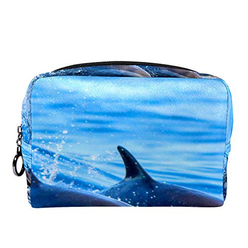 -7.3x3x5.1in/18.5x7.5x13cm- Cosmetic Makeup Case Beauty Bag Cosmetic Bag for Women Tote clutch purse cosmetic bagBeach Dolphin Blue -7.3x3x5.1in/18.5x7.5x13cm- Cosmetic Makeup Case Beauty Bag Cosmetic Bag for Women Tote clutch purse cosmetic bagBeach Dolphin Blue