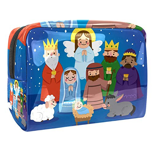 Nativity Blue Makeup Cosmetic Organizer for Women Girls Kids 18.5x7.5x13cm Cosmetic Makeup Case Beauty Bag Cosmetic Bag for Women Tote Nativity Blue Makeup Cosmetic Organizer for Women Girls Kids 18.5x7.5x13cm Cosmetic Makeup Case Beauty Bag Cosmetic Bag for Women Tote