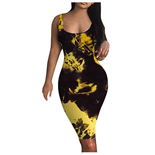 Sleeveless Tight-Fitting Hip Dress, Floral Slip Dress for Women, Tie-dye Tank Dress Basic Midi Club Dresses Mini Dress Black Sleeveless Tight-Fitting Hip Dress, Floral Slip Dress for Women, Tie-dye Tank Dress Basic Midi Club Dresses Mini Dress Black