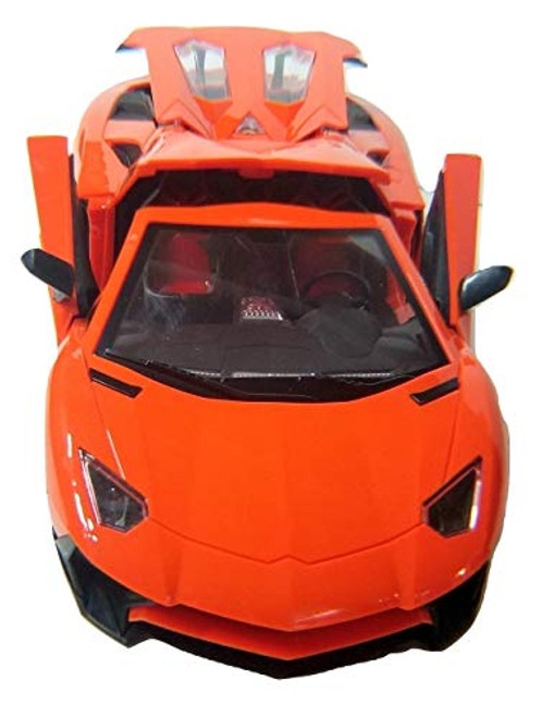 Super Car | Battery Operated Remote Control Orange Bugatti Car | Working Doors, Trunk and Lights 1/12 Scale RC Super Car | Battery Operated Remote Control Orange Bugatti Car | Working Doors, Trunk and Lights 1/12 Scale RC