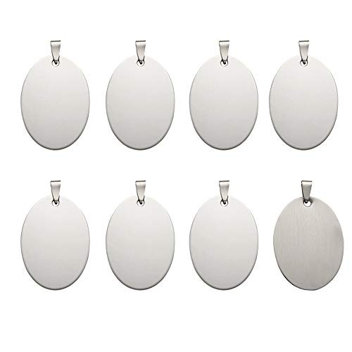 PandaHall 50Pcs Stainless Steel Oval Blank Stamping Tag Pendants 42x3x1mm Metal Blank Tags Charms for DIY Jewelry Making PandaHall 50Pcs Stainless Steel Oval Blank Stamping Tag Pendants 42x3x1mm Metal Blank Tags Charms for DIY Jewelry Making