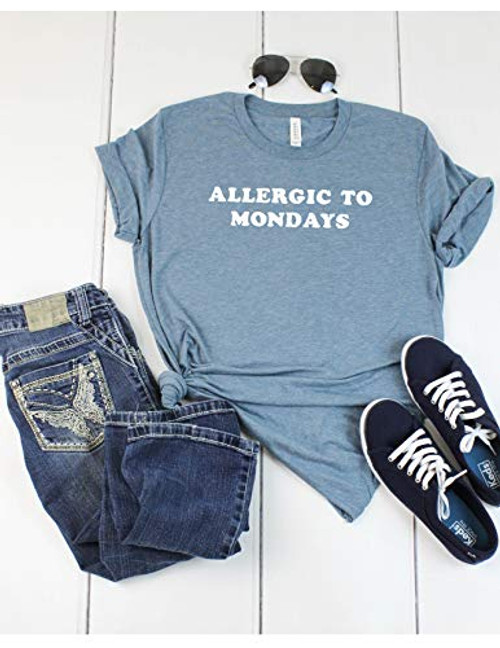 Allergic To Mondays T Shirt Womens T-Shirt Casual Top Graphic Tee Short Sleeve Shirt Allergic T Shirt I Hate Mondays T-Shirt Allergic To Mondays T Shirt Womens T-Shirt Casual Top Graphic Tee Short Sleeve Shirt Allergic T Shirt I Hate Mondays T-Shirt