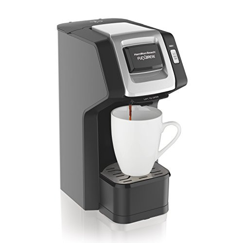 Hamilton Beach (49974) Single Serve Coffee Maker, Compatible with pod Packs and Ground Coffee, Flexbrew, Black
