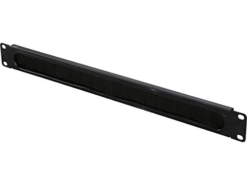Rosewill 1U 19 Inch Brush Strip Horizontal Server Rack Cable Management Panel with Brush Plate, Network Cable Manager, Black -RSA-1UPA001-