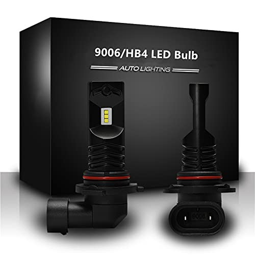 munirater 2-Pack 9006/HB4 LED Fog Light Blubs Replacement for Fog Lights Lamps  and  DRL, 80W 1600 Lumens 6500K White Car Fog Light Conversion Kit with 6pcs LED Chips