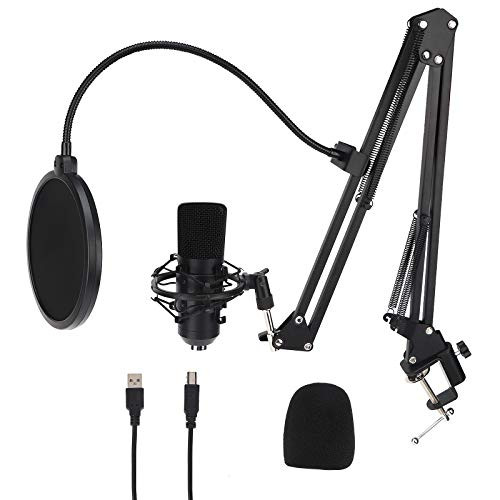 Dreokee Studio Microphone Kit, USB Condenser Microphone Kit Studio Microphone USB Recording Microphone Computer Mic BM700