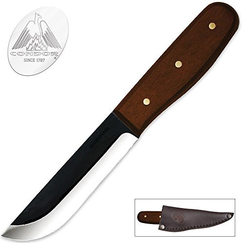 Condor Tool & Knife, Bushcraft Basic Camping Knife, 4in Blade, Walnut Handle with Sheath