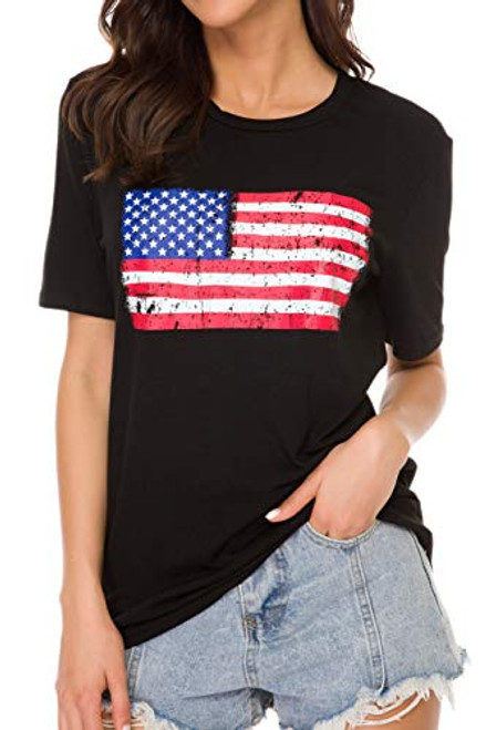 Aceshion Women's American Flag Tee Shirts Short Sleeve 4th July Patriotic USA Flag T-Shirt Blouse Tops, Type10, Small Aceshion Women's American Flag Tee Shirts Short Sleeve 4th July Patriotic USA Flag T-Shirt Blouse Tops, Type10, Small
