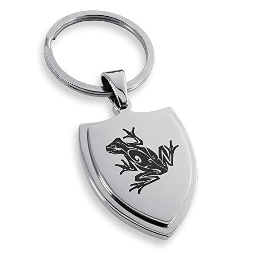 Tioneer Stainless Steel Tribal Frog Shield Keychain Keyring