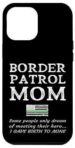 iPhone 12 Pro Max Proud Border Patrol Mom Mother Thin Green Line American Flag Case