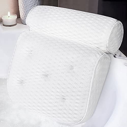 Bath Pillows for Tub Ergonomic Bathtub Pillow Adopts 4D Mesh  and  7 Suction Cups,Bath AccessoriesIt Helps to Support The Head,Back, Shoulders and Neck. It is Suitable for All Bathtubs, Hot Tubs and Spas