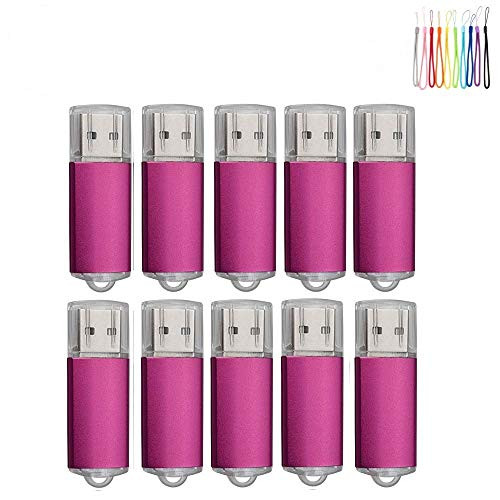 10PCS 2.0/3.0 USB Flash Drive Pen Drive Memory Stick Thumb Stick Pen Black -2.0/512MB, Pink-