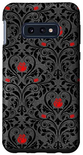 Galaxy S10e Case gothic dark red floral retro pattern occult goth phone Case