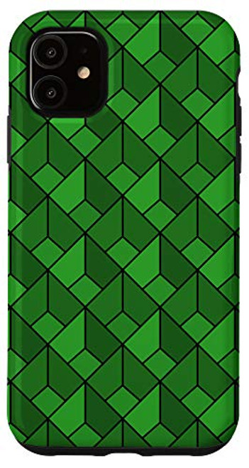 iPhone 11 Geometric Pattern Green Square Figures Polygons Modern Case