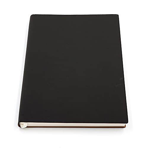 Large Thick Journal Notebook, Blank Papers, A4 8.4x11.4 inches, 416 Pages, Soft Faux Leather Cover Sketchbook for Writing Drawing -Black, Plain-