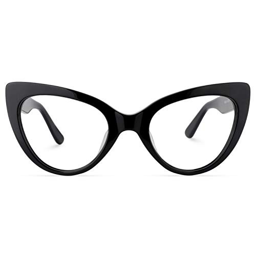 Zeelool Women's Stylish Cat Eye Glasses Frame with Clear Lens Claudette ZOA01968-01 Black