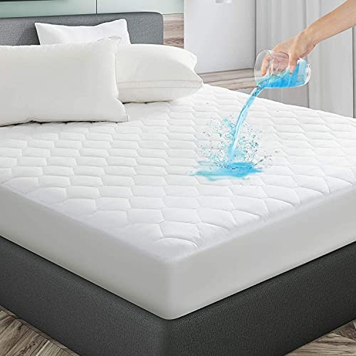King Size Quilted Fitted Waterproof Mattress Pad, Breathable Mattress Cover Stretches up to 21" Deep Pocket Mattress Protector Hollow King Size Quilted Fitted Waterproof Mattress Pad, Breathable Mattress Cover Stretches up to 21" Deep Pocket Mattress Protector Hollow