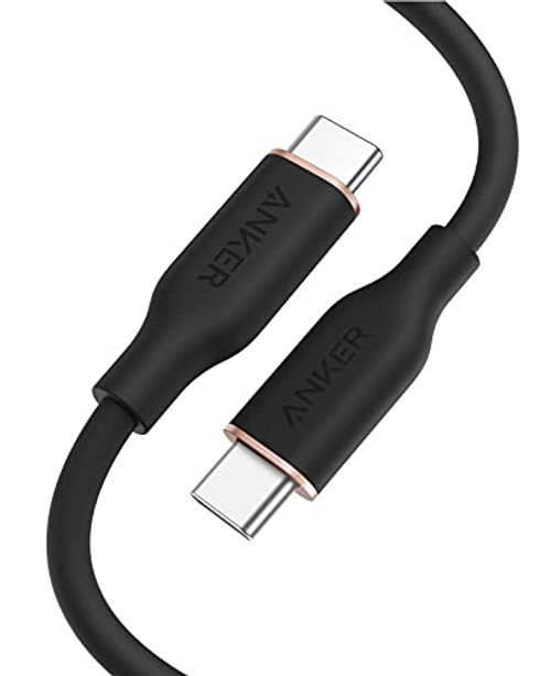 Anker Powerline III Flow, USB C to USB C Cable 100W 3ft, Type C Charging Cable Fast Charge for MacBook Pro 2020, iPad Pro, iPad Air, Galaxy S20, Pixel, Switch, LG, and More-Midnight Black-