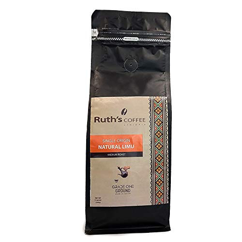 Ruths LIMU Ground Coffee Single Origin Natural Ground Coffee Medium Roast Ground Ethiopian Coffee Grade 1 Specialty Coffee Ground from Hand-Picked Natural Beans 17.64oz / 500g Ruths LIMU Ground Coffee Single Origin Natural Ground Coffee Medium Roast Ground Ethiopian Coffee Grade 1 Specialty Coffee Ground from Hand-Picked Natural Beans 17.64oz / 500g