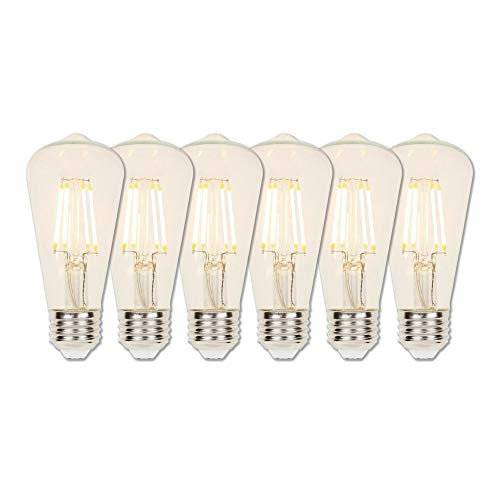 Westinghouse 3518720 6.5-Watt (60-Watt Equivalent) ST15 Dimmable Clear Filament LED Light Bulb with Medium Base (6 Pack)