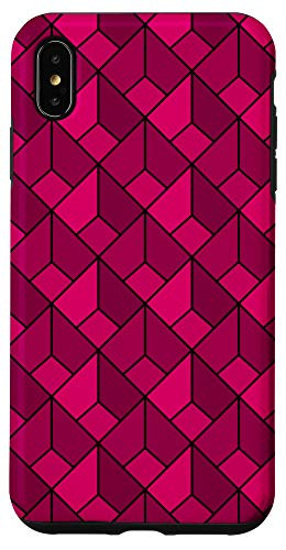 iPhone XS Max Simple Geometric Pattern Pink Square Figures Polygons Modern Case