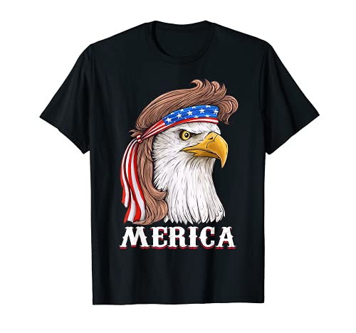 Eagle Mullet 4th Of July USA American Flag Merica T-Shirt