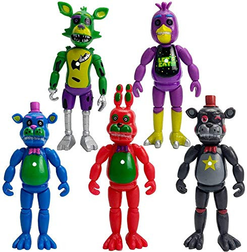 Inspired by Five Nights Freddy's Action Figures Toys-Cake Toppers-5 Pcs FNAF Action Figures?6 inches -Freddy/Golden Freddy/Foxy/Chica/Bonnie-