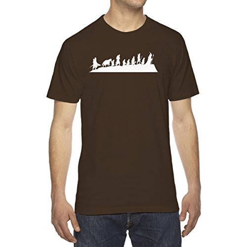 Bargain Max Decals Men's LOTR Caravan Fellowship T-Shirt - Medium Chocolate Brown