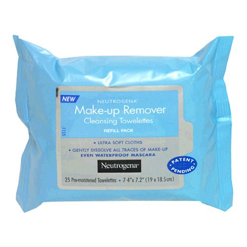 Neutrogena Makeup Remover Cleansing Towelettes, Daily Face Wipes to Remove Dirt, Oil, Makeup  and  Waterproof Mascara, 25 ct. -Pack of 3-