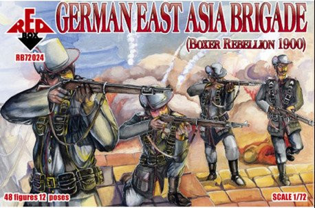 Plastic Model Figures German East Asia Brigade 1900 48 Figures in 12 Poses 1/72 RED Box 72024