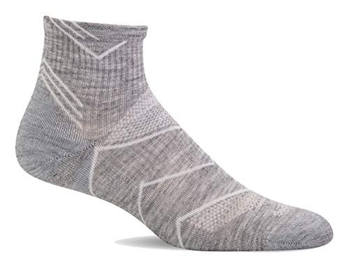 Sockwell Women's Incline Quarter Moderate Compression Sock, Grey Smu - M/L