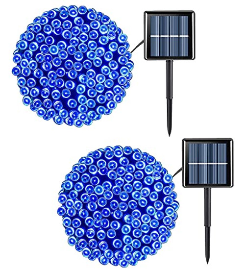 Solar String Lights Outdoor Waterproof, 2 Pack Each 66ft 200 LED Solar Christmas Lights Blue, 8 Modes Solar Powered Twinkle Lights for Garden Yard Tree Party Patio Fence Holiday Wedding Decoration Solar String Lights Outdoor Waterproof, 2 Pack Each 66ft 200 LED Solar Christmas Lights Blue, 8 Modes Solar Powered Twinkle Lights for Garden Yard Tree Party Patio Fence Holiday Wedding Decoration